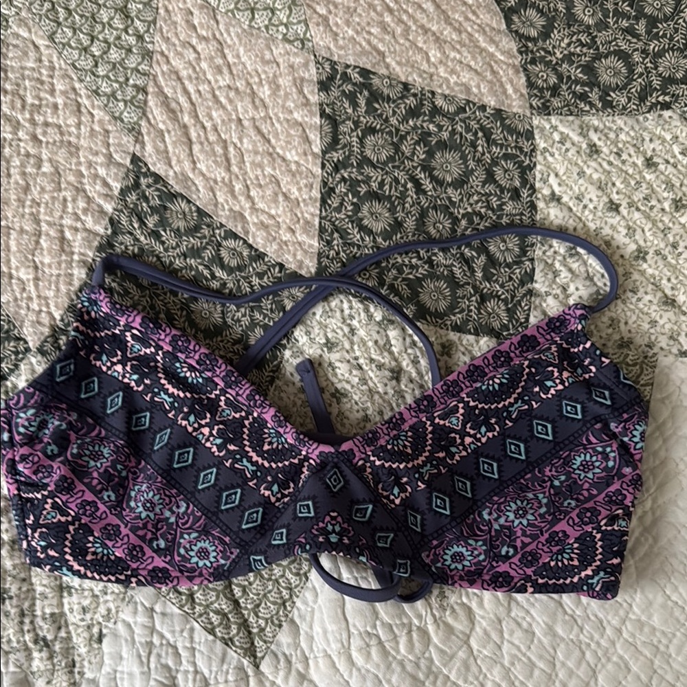 Bo-ho Xhilaration Purple and Pink Bikini Top